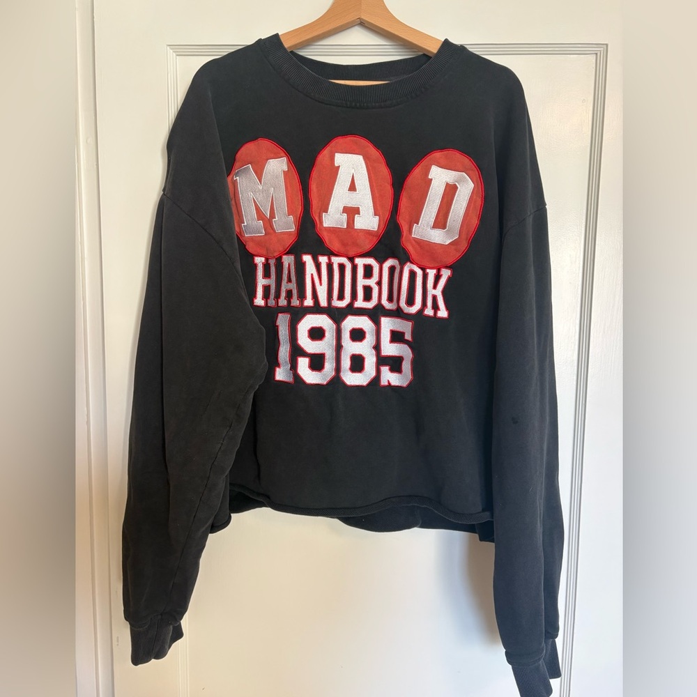 Black cropped MAD Handbook 1985 Sweatshirt